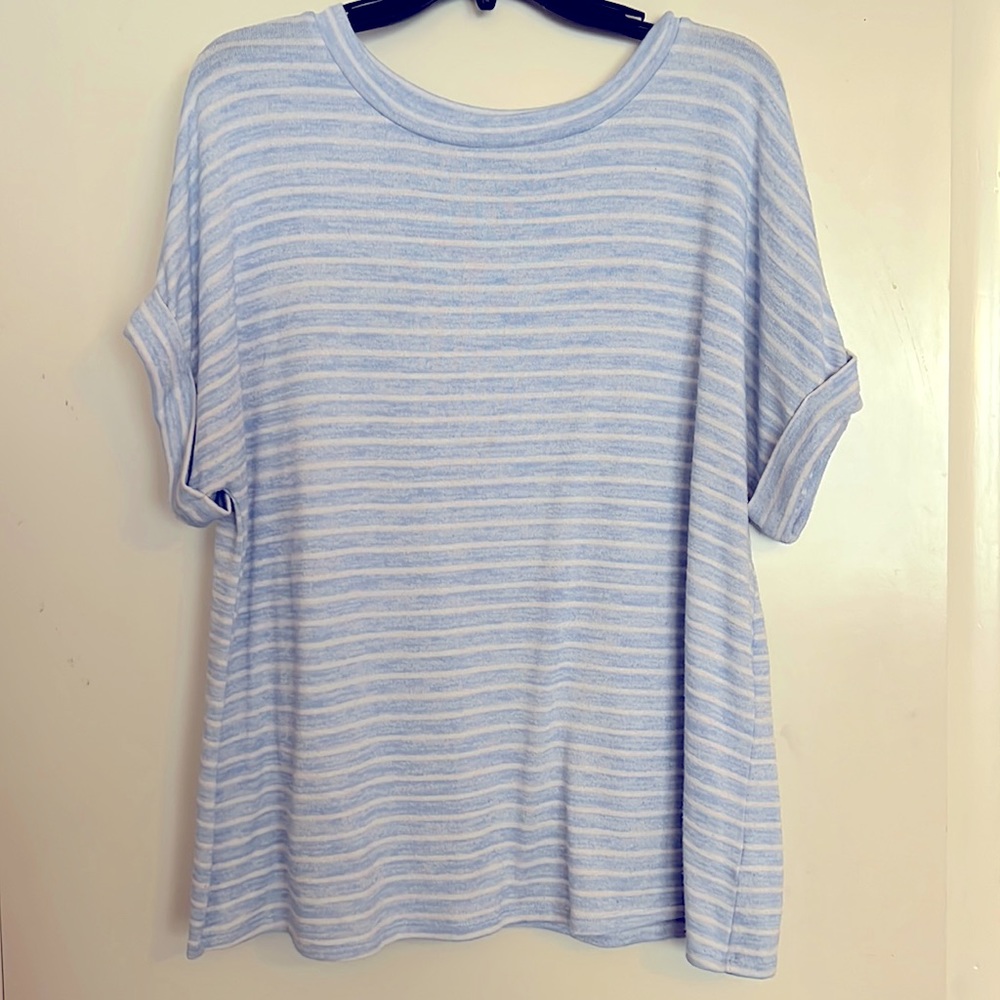 a.n.a striped blue tee - 0X